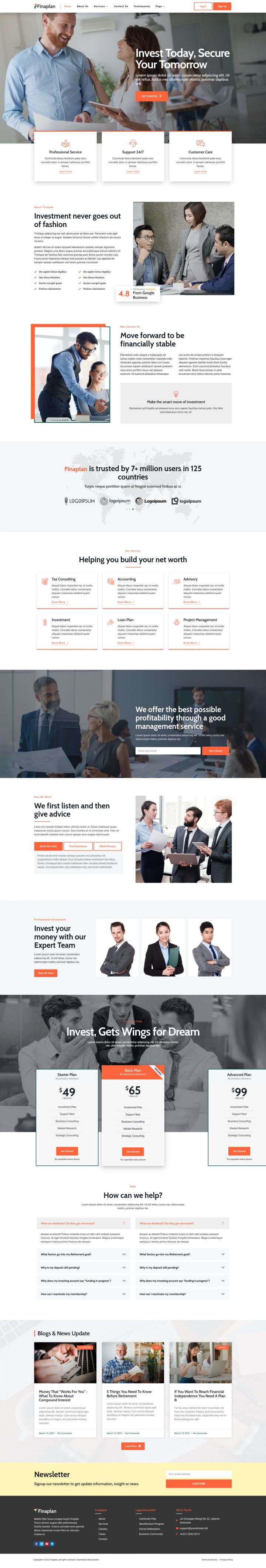 WordPress шаблон ThemeForest FinaPlan