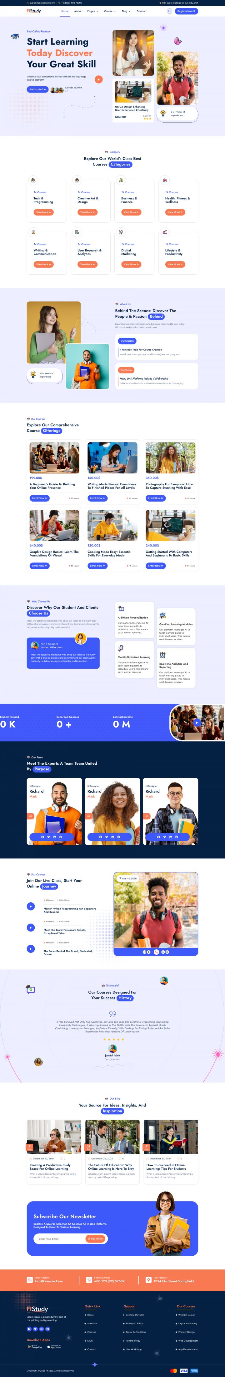 WordPress шаблон ThemeForest FiStudy