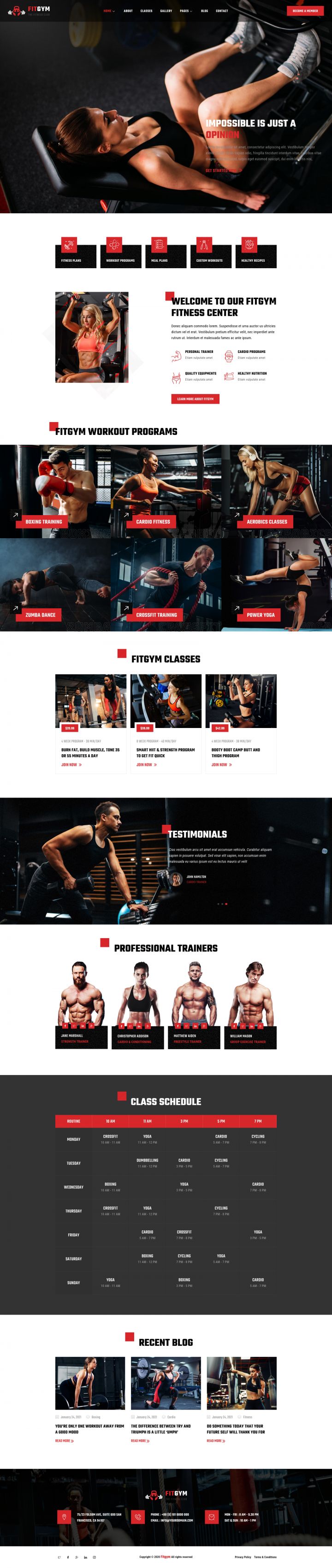 WordPress шаблон ThemeForest FitGym