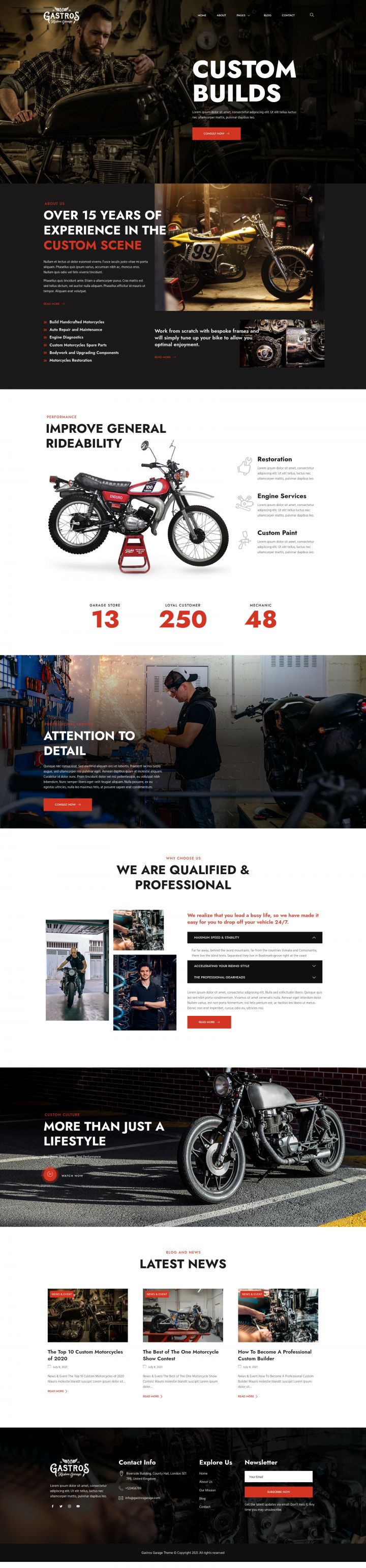 WordPress шаблон ThemeForest Gastros Garage