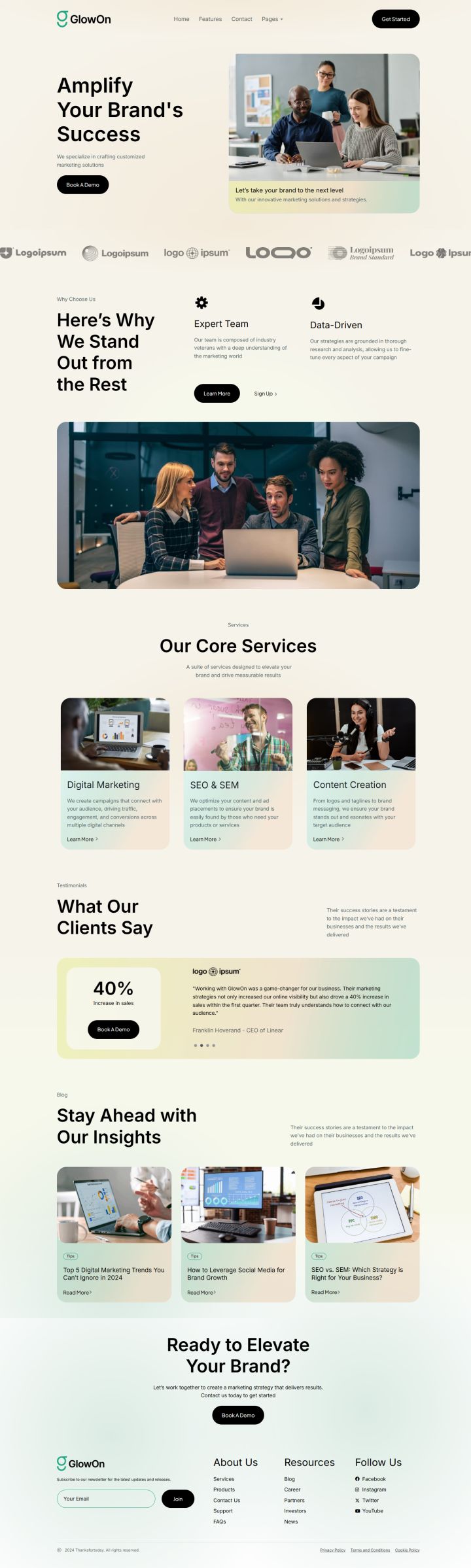 WordPress шаблон ThemeForest GlowOn