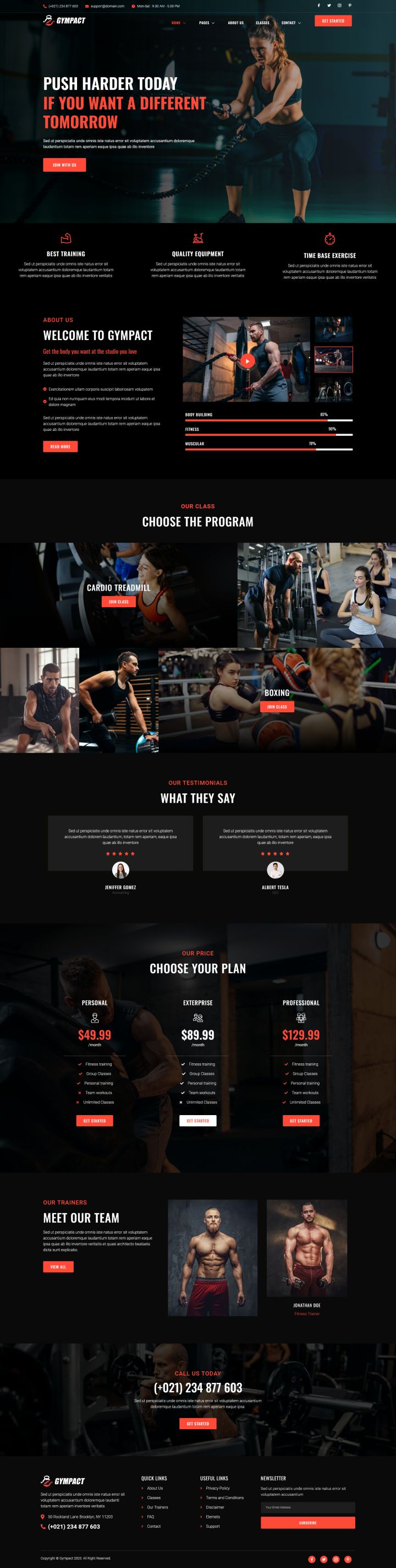 WordPress шаблон ThemeForest Gympact