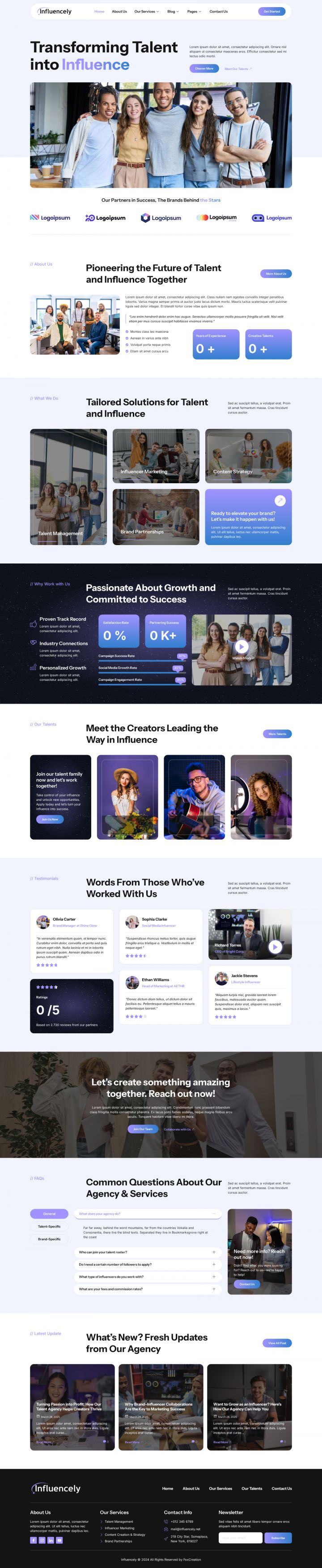 WordPress шаблон ThemeForest Influencely
