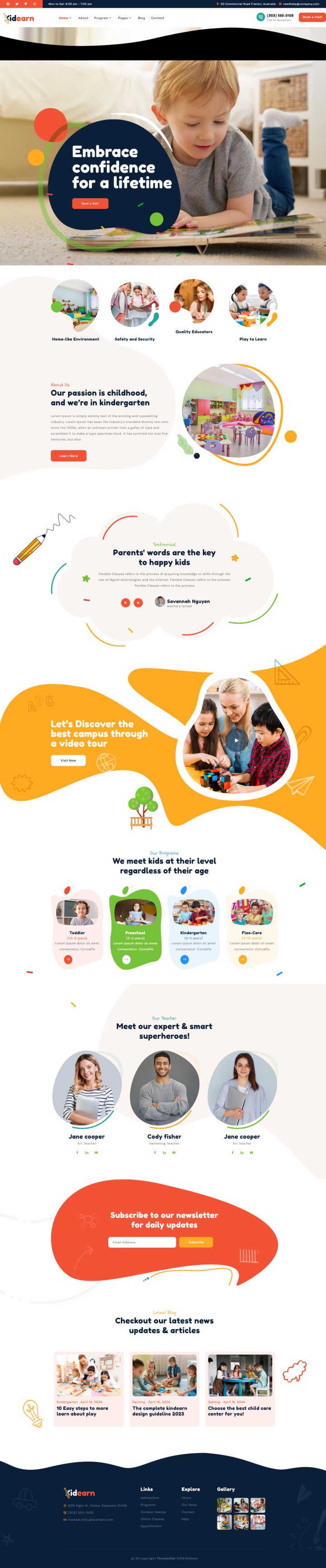 WordPress шаблон ThemeForest Kidearn