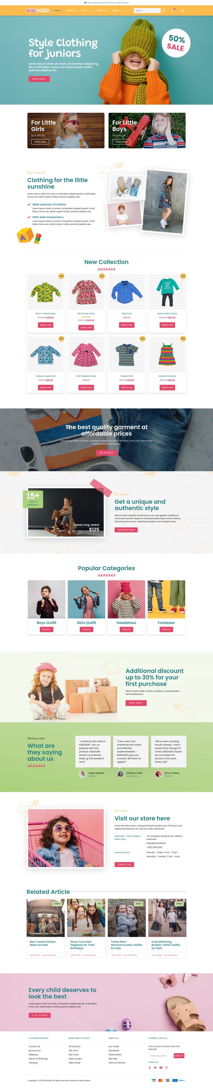 WordPress шаблон ThemeForest KidzOutfit
