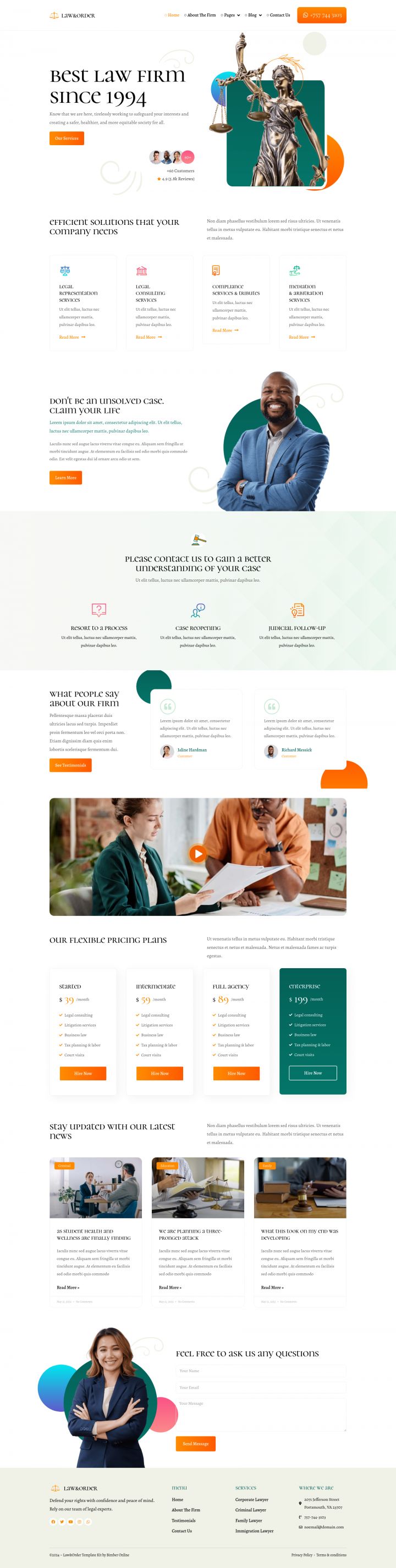WordPress шаблон ThemeForest Law & Order