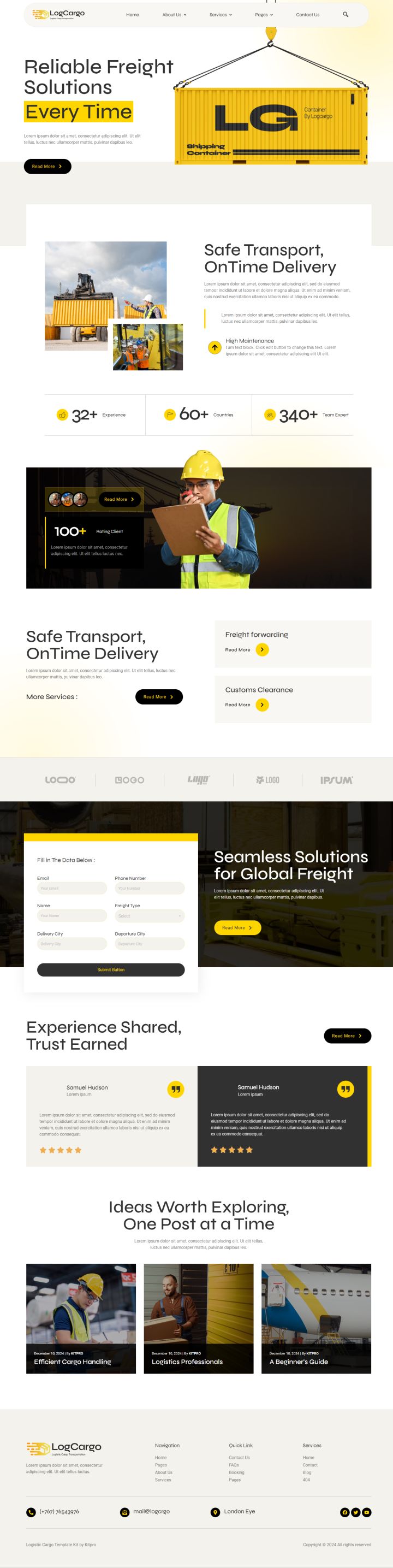 WordPress шаблон ThemeForest LogCargo