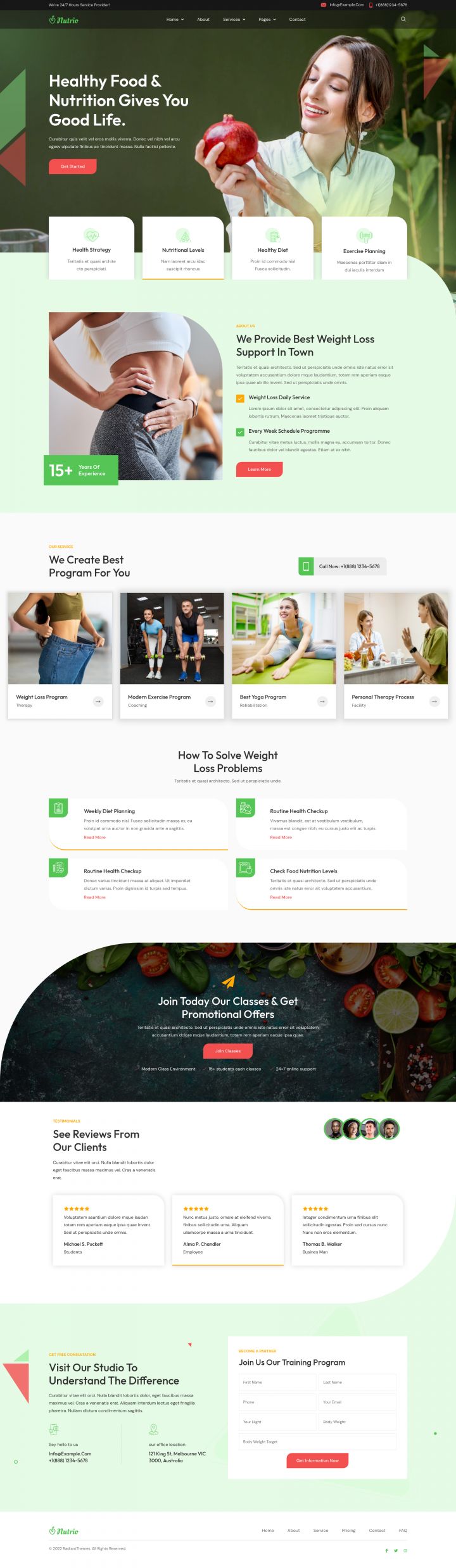 WordPress шаблон ThemeForest Nutrio