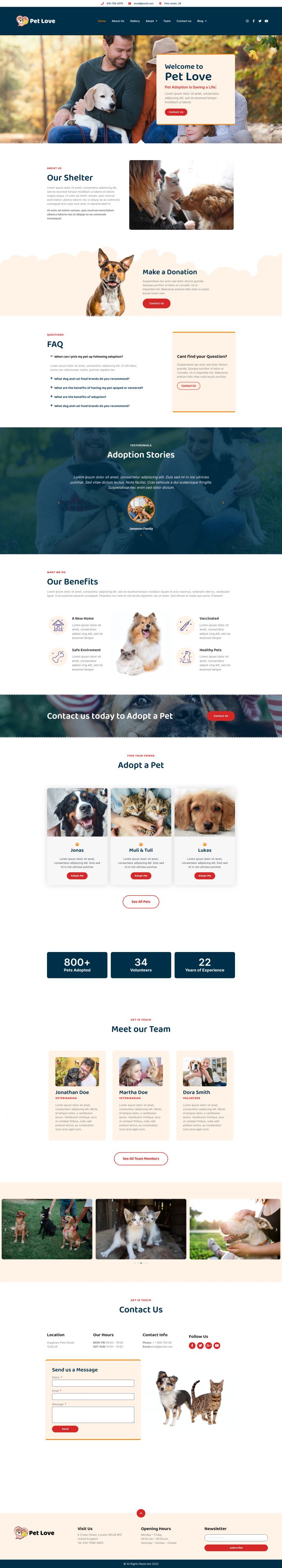 WordPress шаблон ThemeForest Pet Love