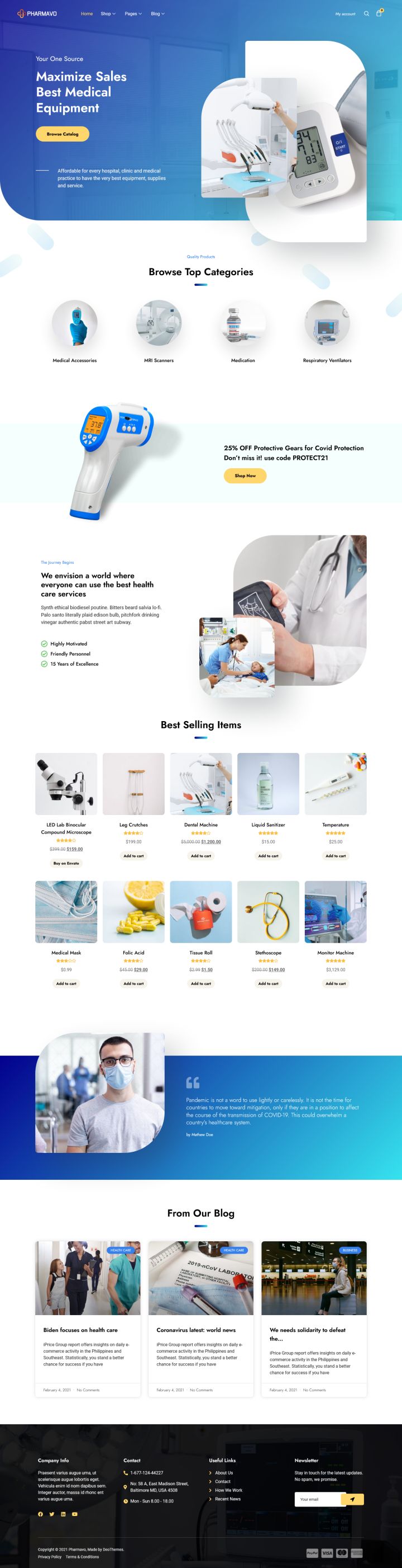 WordPress шаблон ThemeForest Pharmavo