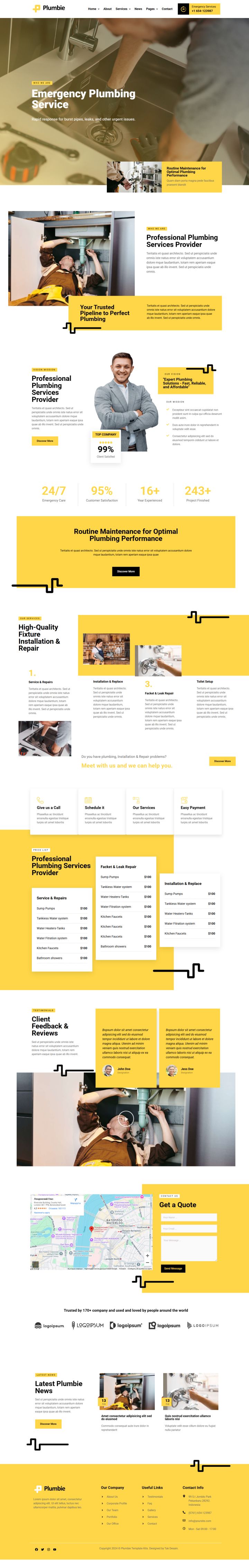 WordPress шаблон ThemeForest Plumbie