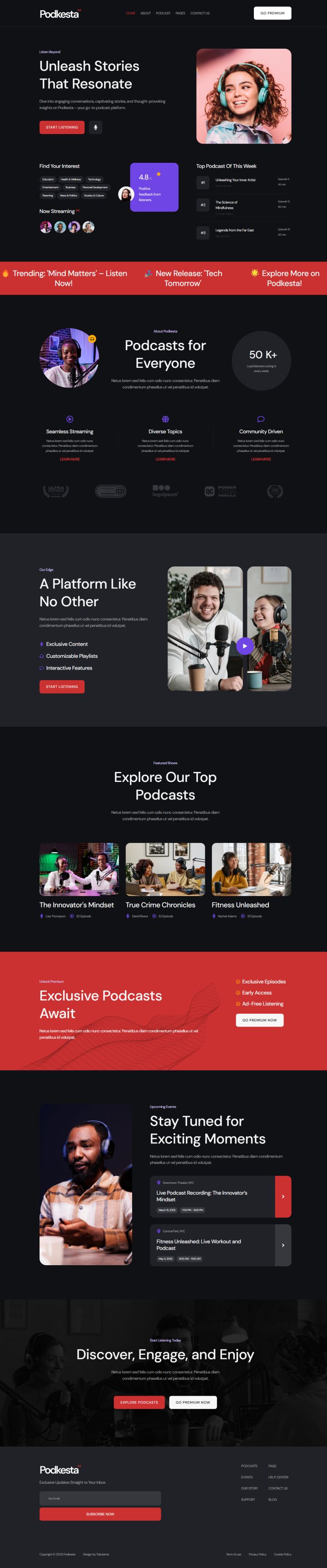 WordPress шаблон ThemeForest Podkesta