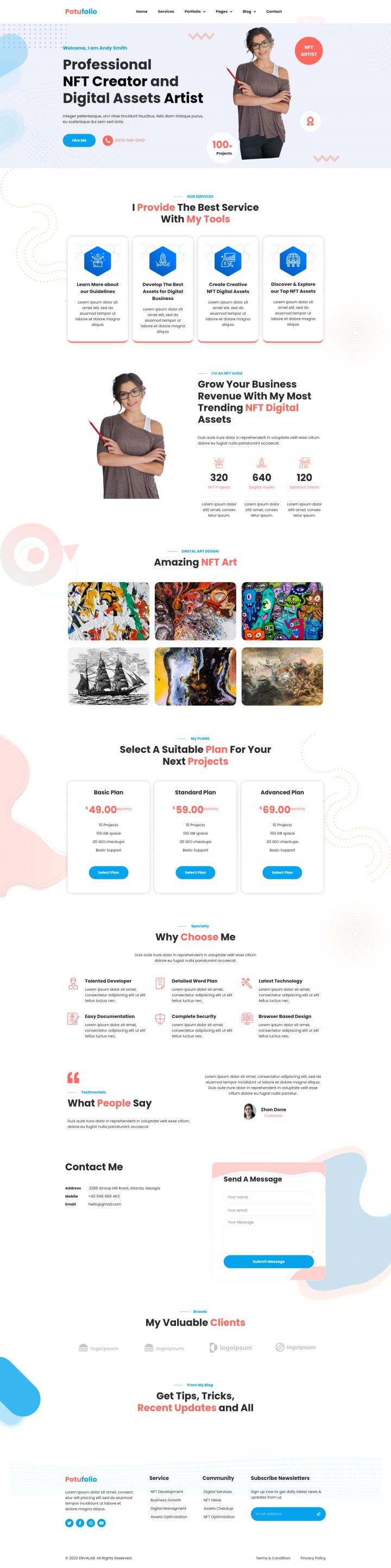 WordPress шаблон ThemeForest Potufolio