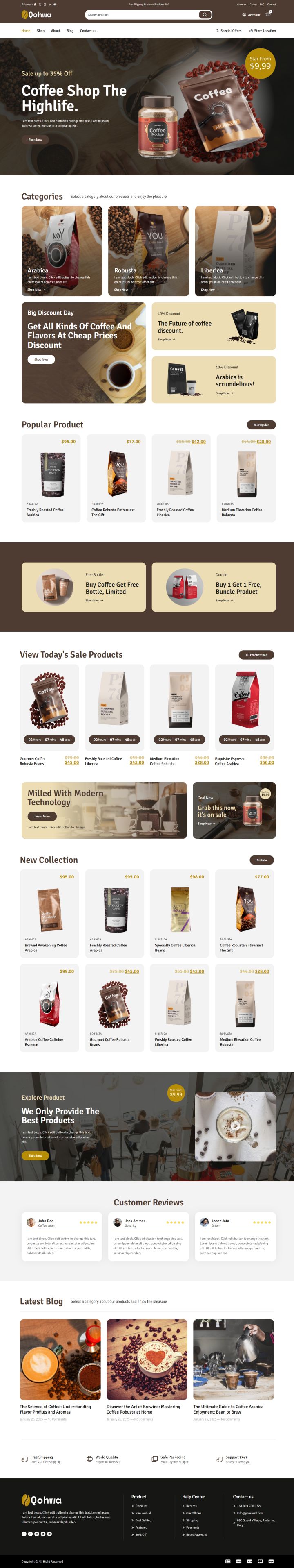 WordPress шаблон ThemeForest Qohwa