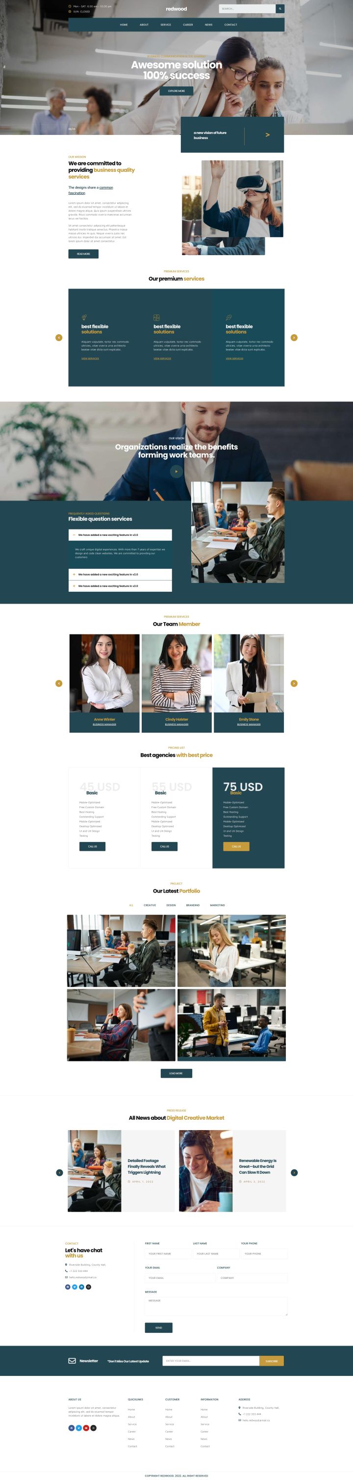 WordPress шаблон ThemeForest Redwood