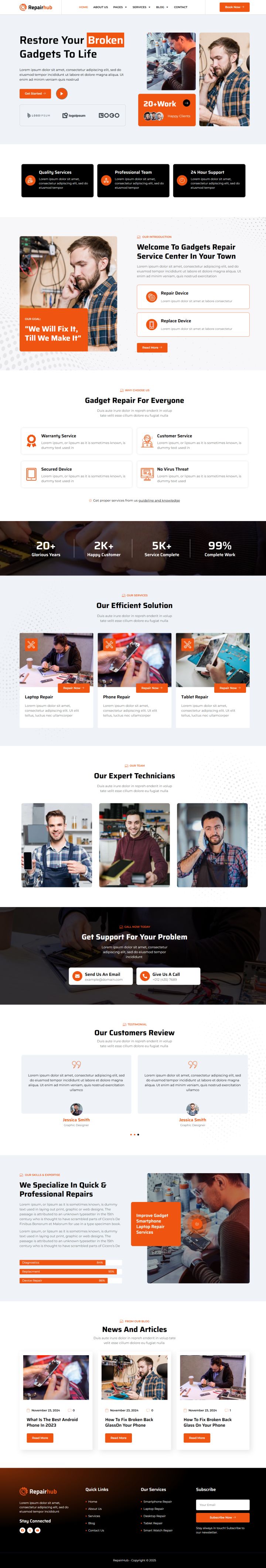 WordPress шаблон ThemeForest RepairHub