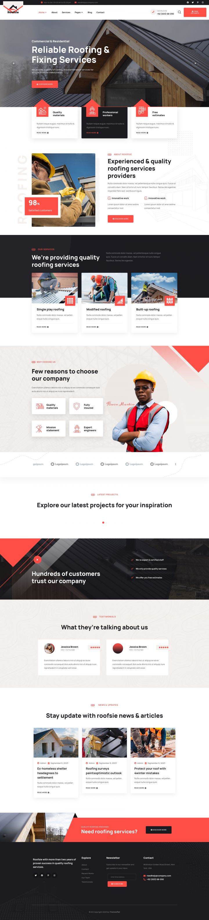 WordPress шаблон ThemeForest Roofsie