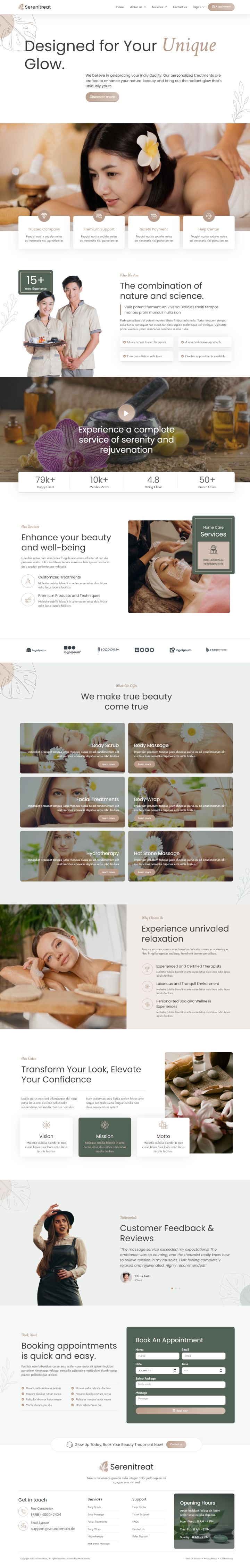 WordPress шаблон ThemeForest SereniTreat