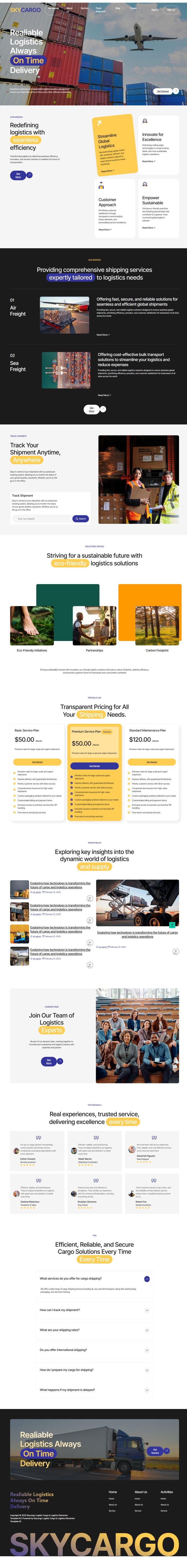 WordPress шаблон ThemeForest Skycargo