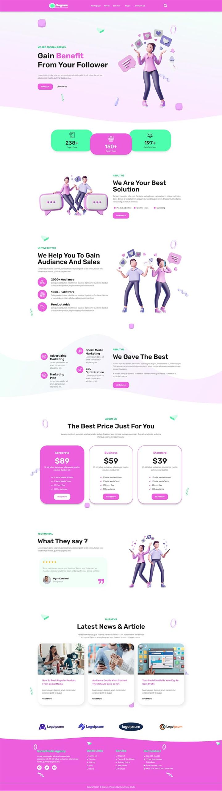 WordPress шаблон ThemeForest Sogram