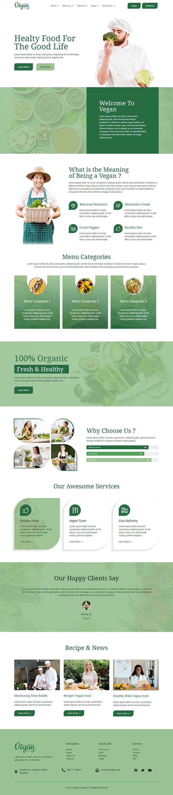 WordPress шаблон ThemeForest Vegan