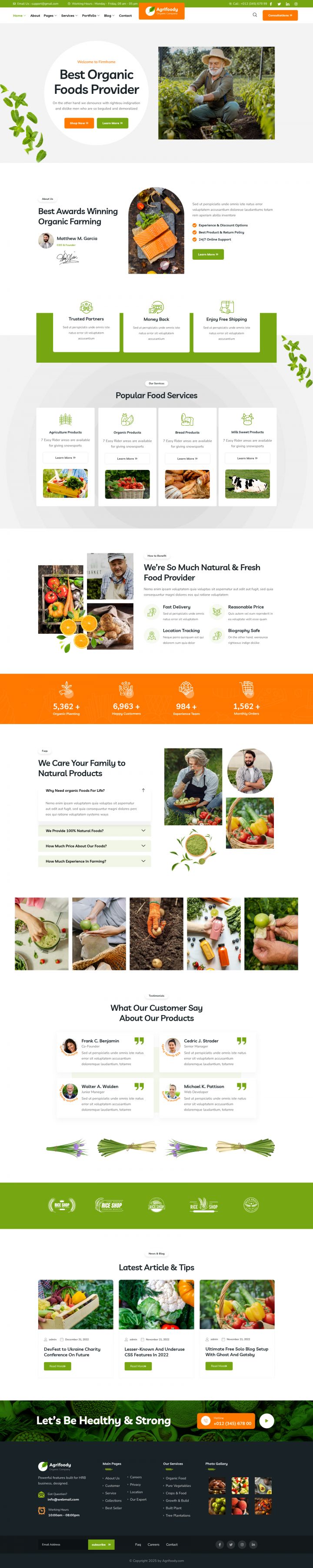 WordPress шаблон ThemeForest Agrifoody
