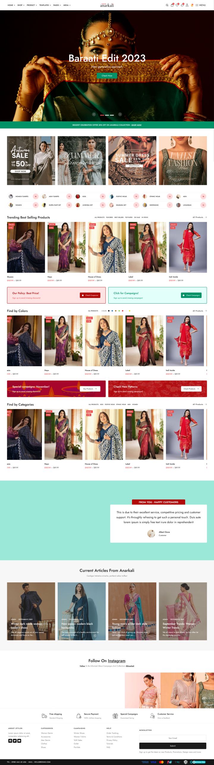 WordPress шаблон ThemeForest Anarkali