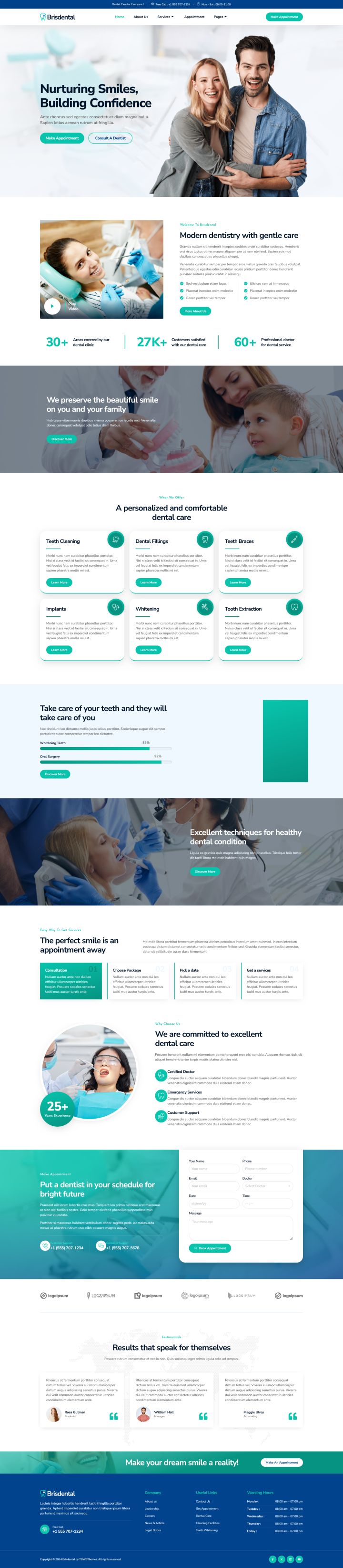 WordPress шаблон ThemeForest Brisdental
