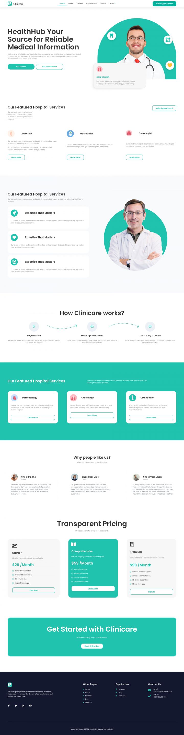WordPress шаблон ThemeForest Clinicare