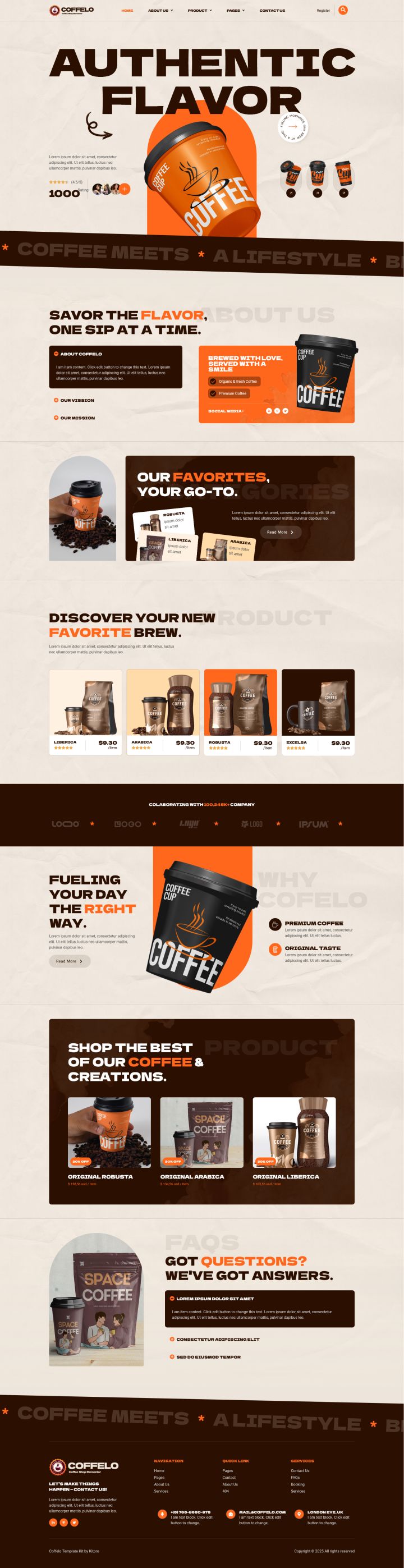 WordPress шаблон ThemeForest Coffelo