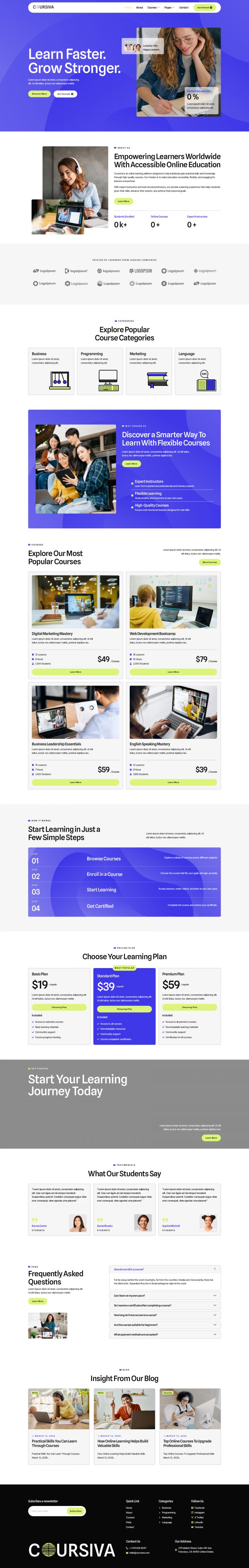WordPress шаблон ThemeForest Coursiva