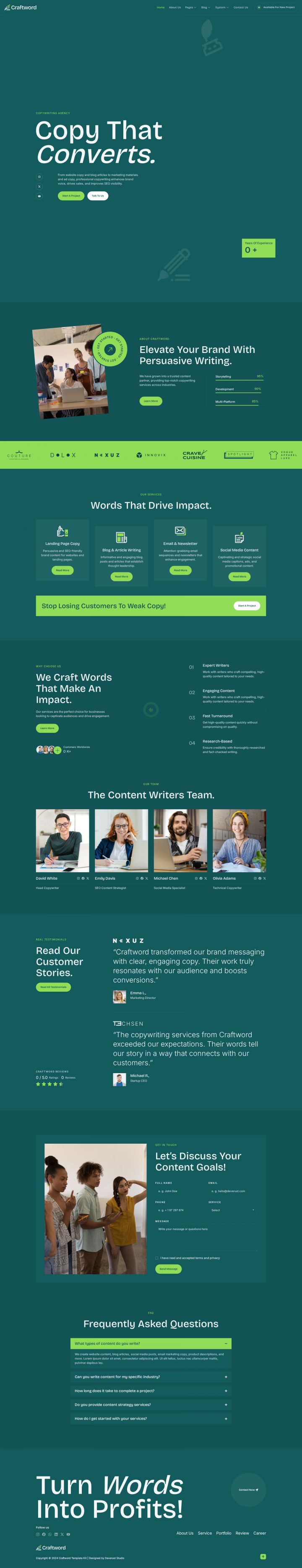 WordPress шаблон ThemeForest Craftword