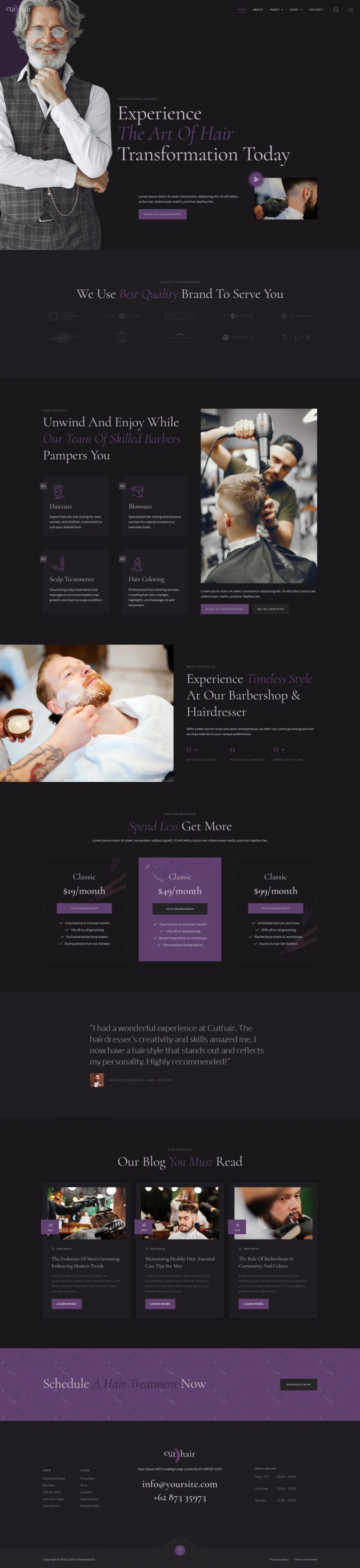 WordPress шаблон ThemeForest Cuthair