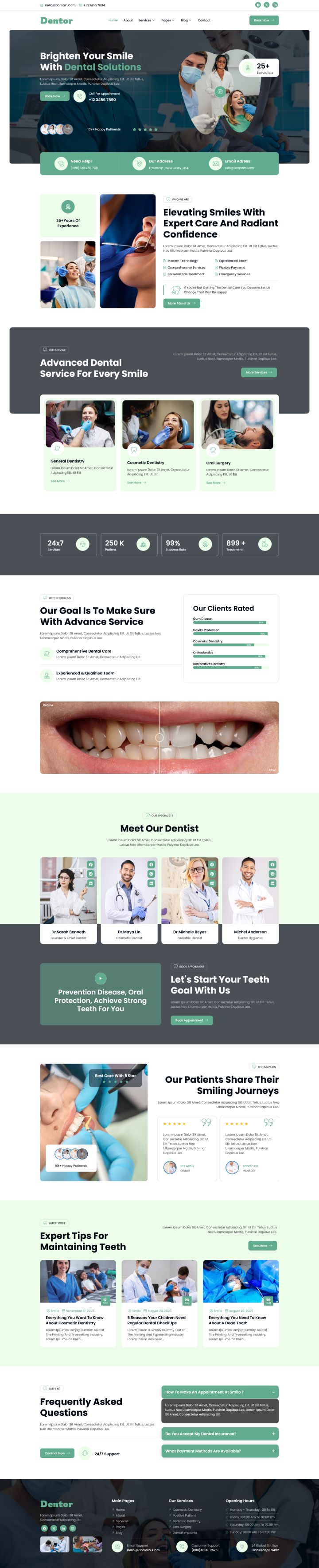 Шаблон ThemeForest Dentor WordPress шаблон ThemeForest Dentor