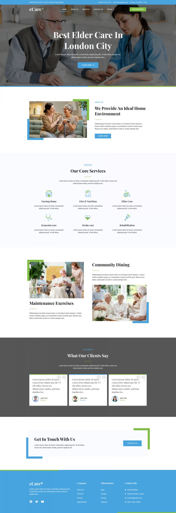 WordPress шаблон ThemeForest eCare