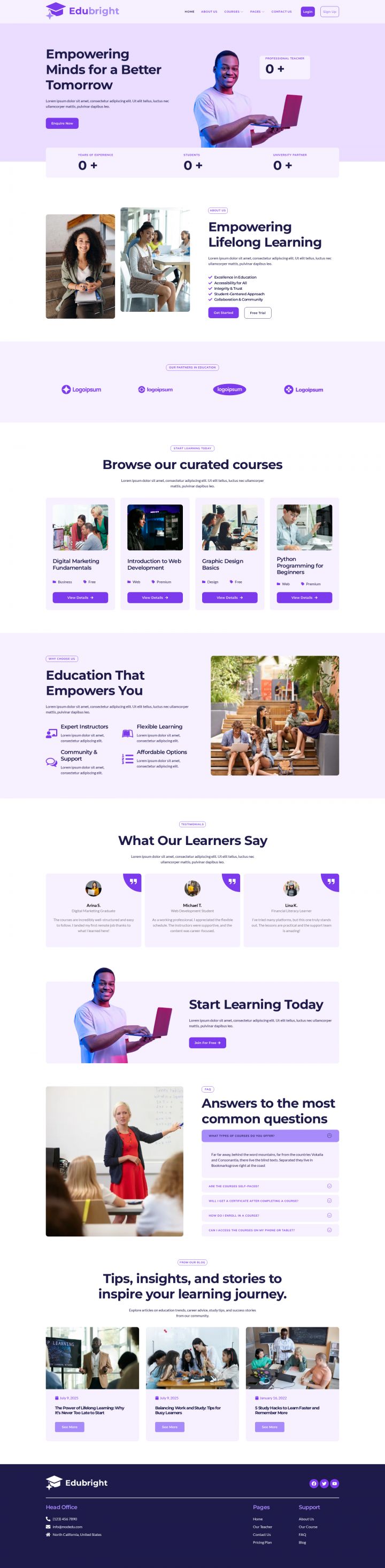 WordPress шаблон ThemeForest Edubright