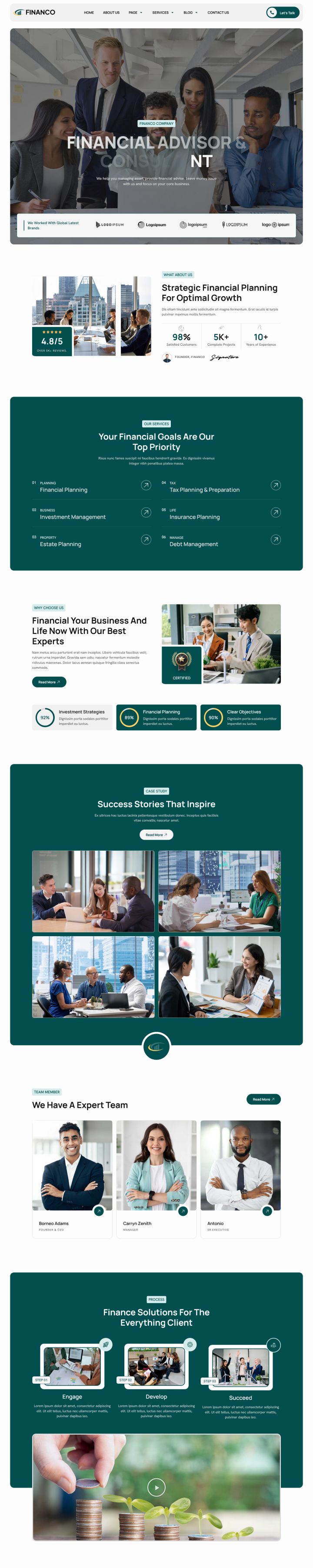 Шаблон ThemeForest Financo WordPress шаблон ThemeForest Financo