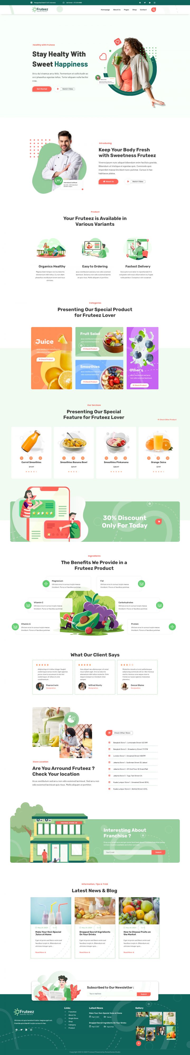 WordPress шаблон ThemeForest Fruteez