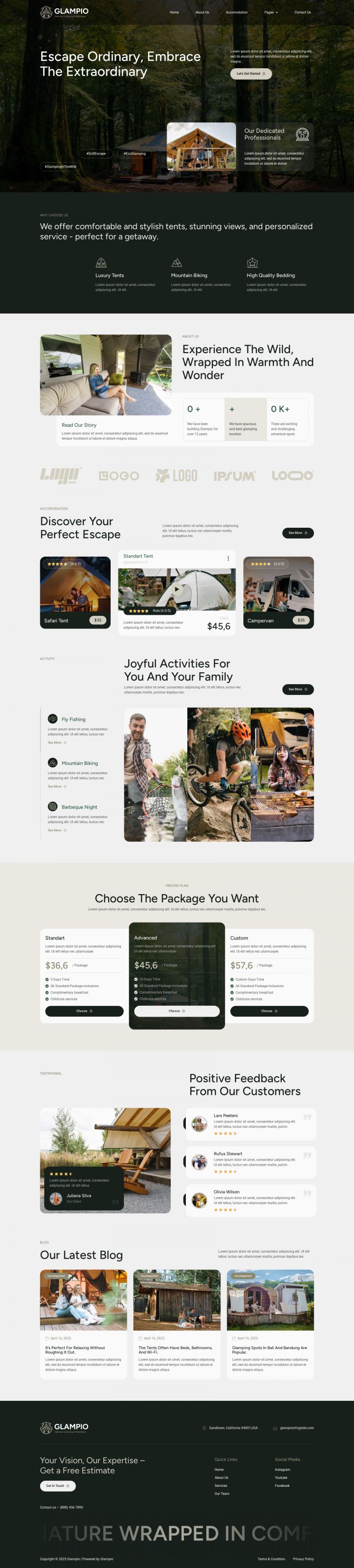 WordPress шаблон ThemeForest Glampio
