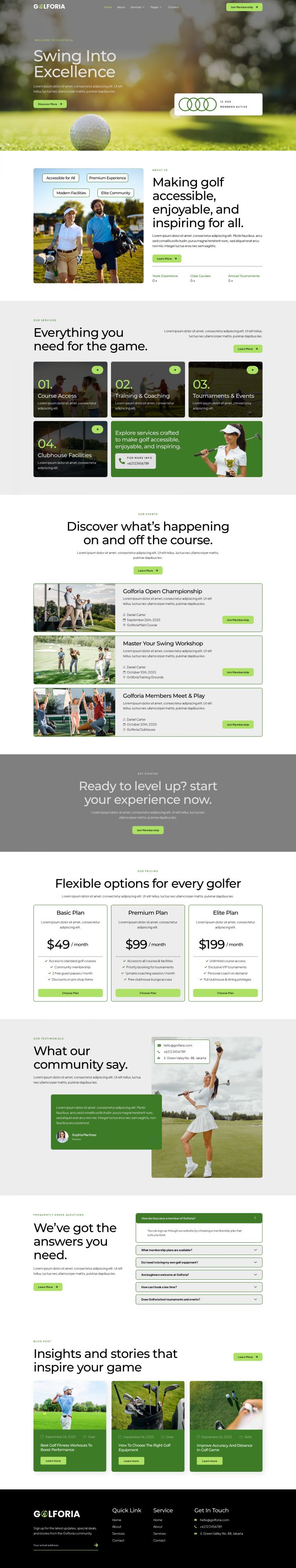 Шаблон ThemeForest Golforia WordPress шаблон ThemeForest Golforia