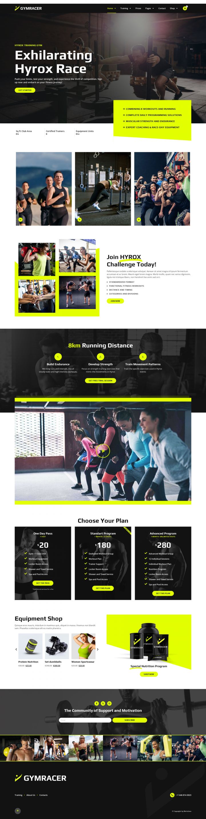 WordPress шаблон ThemeForest Gymracer