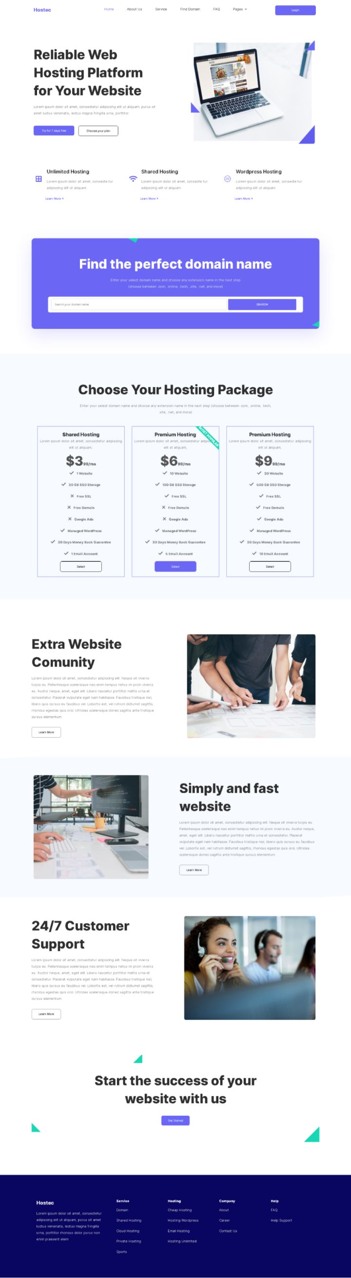 WordPress шаблон ThemeForest Hostec