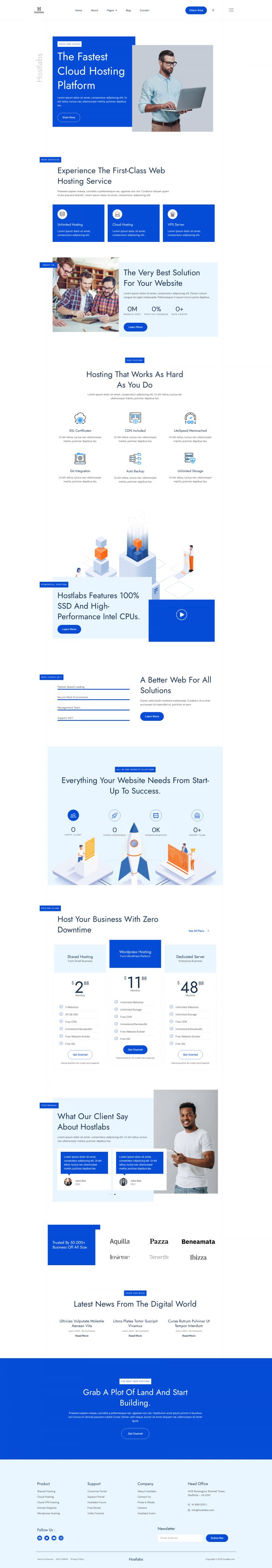 WordPress шаблон ThemeForest Hostlabs
