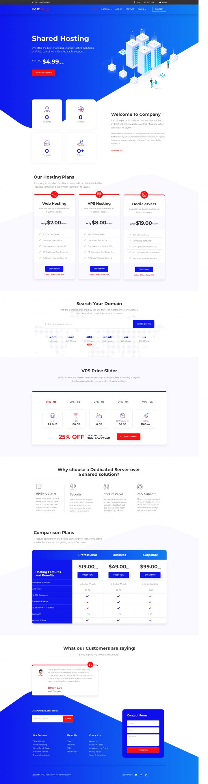 WordPress шаблон ThemeForest HostSavvy