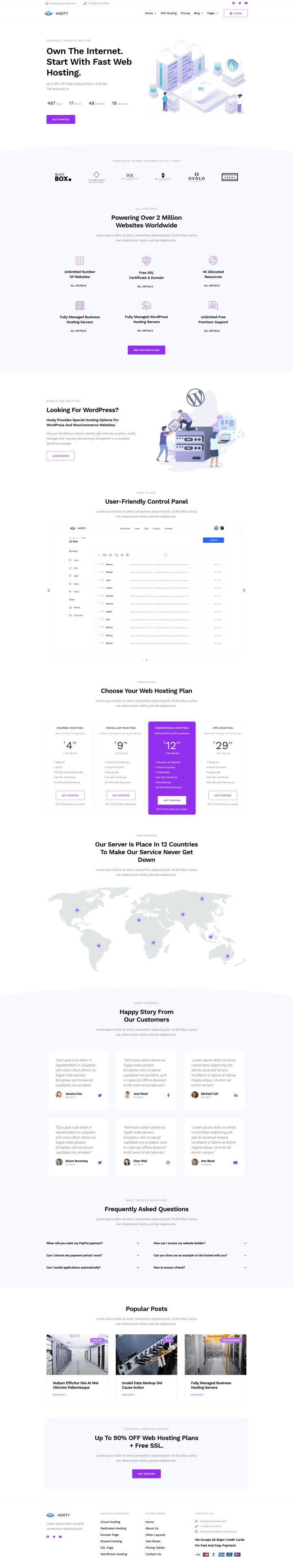 WordPress шаблон ThemeForest Hosty