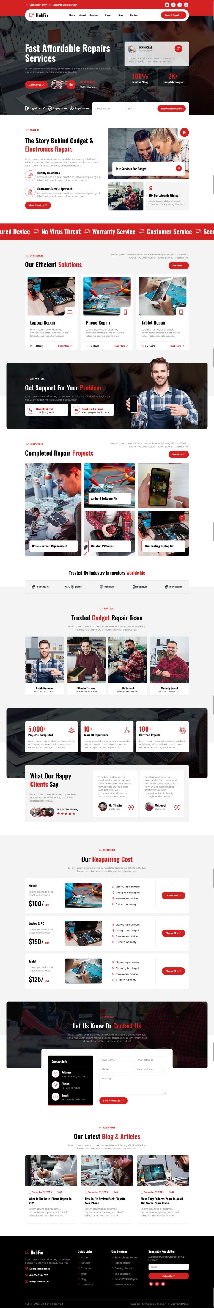 WordPress шаблон ThemeForest HubFix