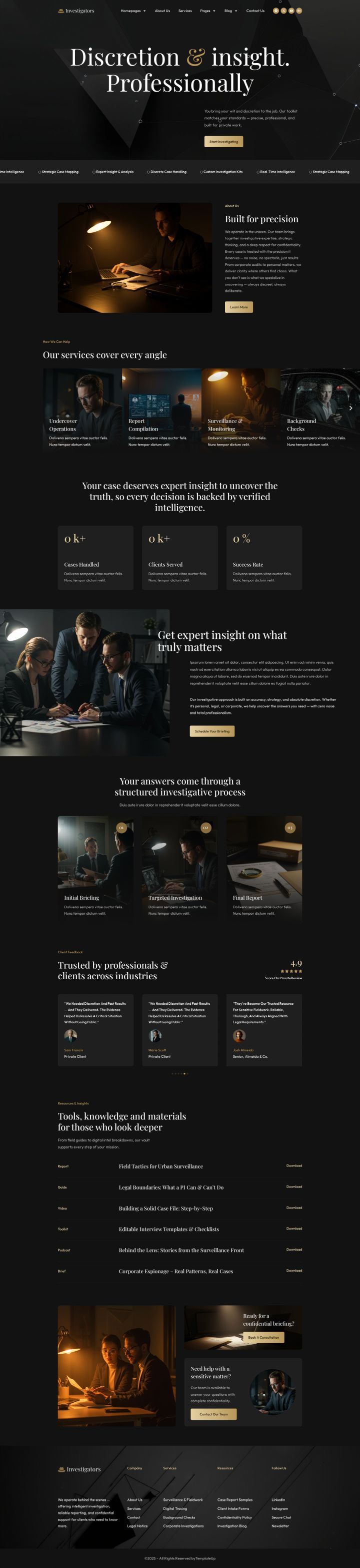 WordPress шаблон ThemeForest Investigators