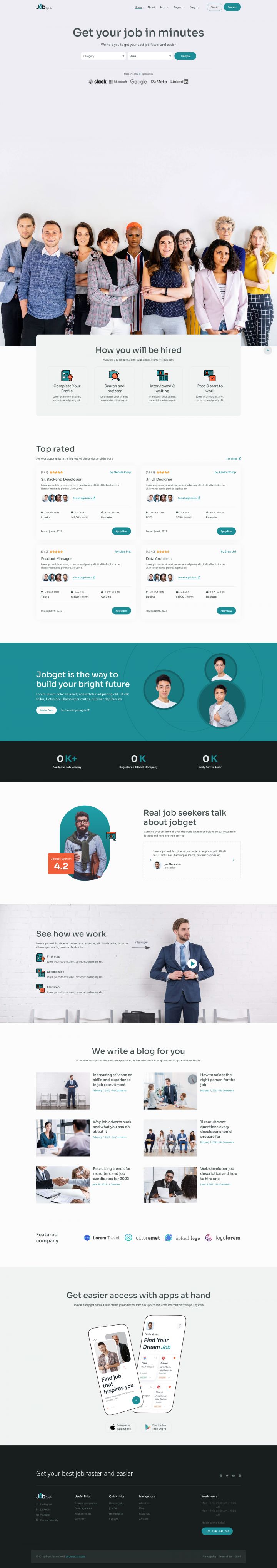 WordPress шаблон ThemeForest Jobget