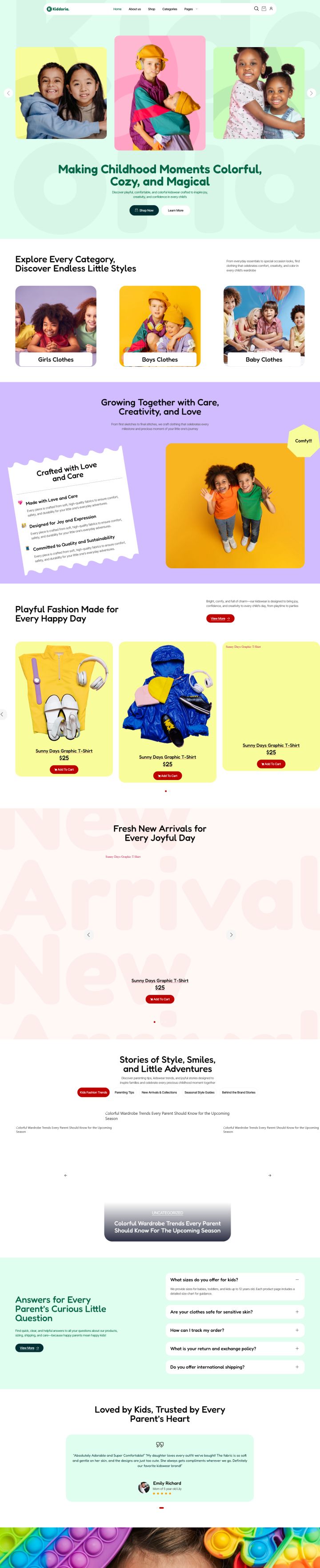 WordPress шаблон ThemeForest Kiddoria