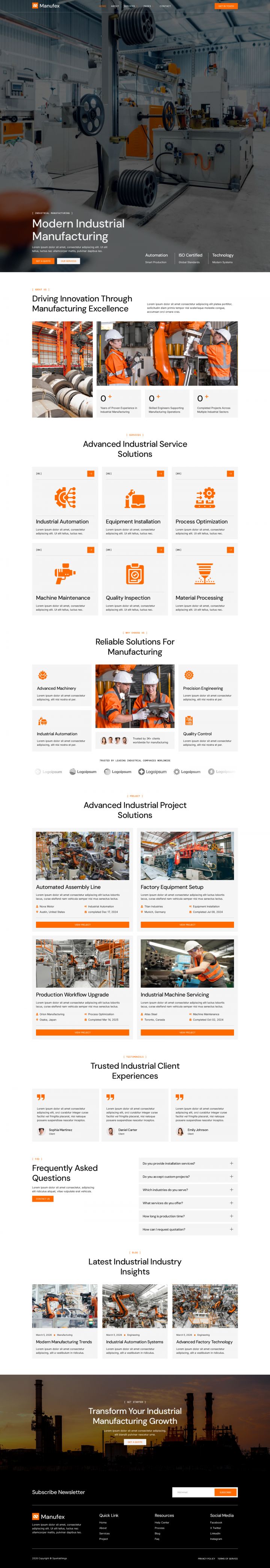 WordPress шаблон ThemeForest Manufex